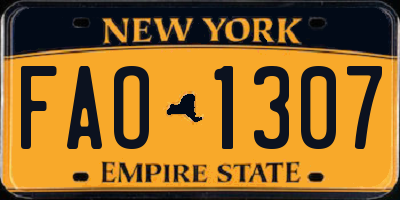 NY license plate FAO1307