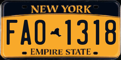 NY license plate FAO1318