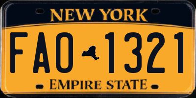 NY license plate FAO1321