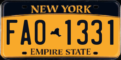 NY license plate FAO1331