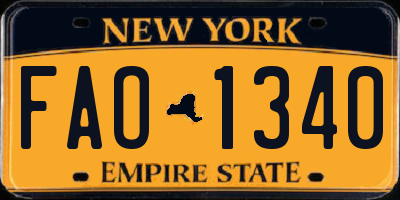 NY license plate FAO1340