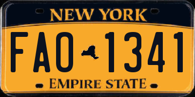 NY license plate FAO1341
