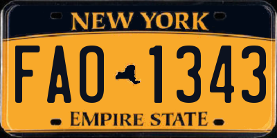 NY license plate FAO1343