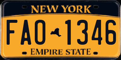 NY license plate FAO1346