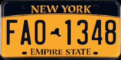 NY license plate FAO1348