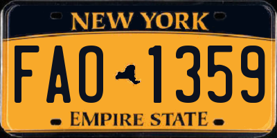 NY license plate FAO1359