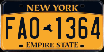 NY license plate FAO1364