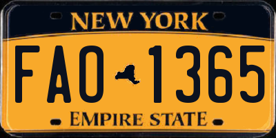 NY license plate FAO1365