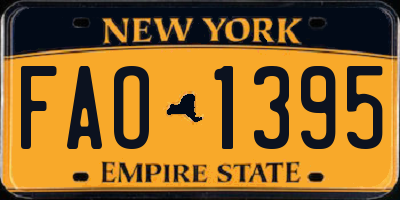 NY license plate FAO1395