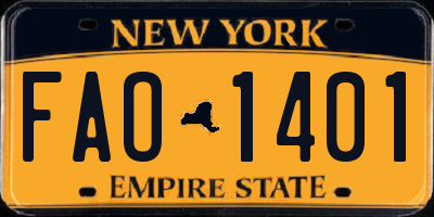 NY license plate FAO1401