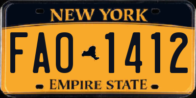 NY license plate FAO1412