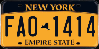 NY license plate FAO1414