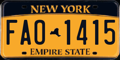 NY license plate FAO1415