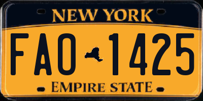 NY license plate FAO1425