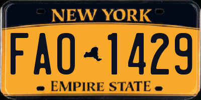 NY license plate FAO1429