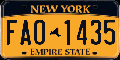 NY license plate FAO1435