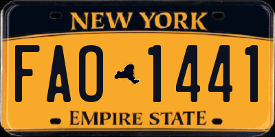 NY license plate FAO1441