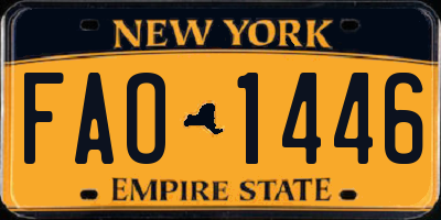 NY license plate FAO1446