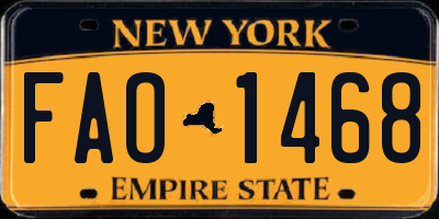 NY license plate FAO1468