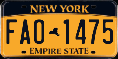 NY license plate FAO1475