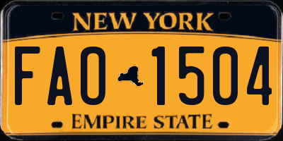 NY license plate FAO1504