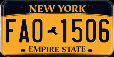 NY license plate FAO1506