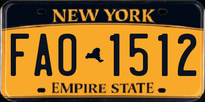 NY license plate FAO1512