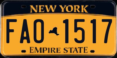 NY license plate FAO1517