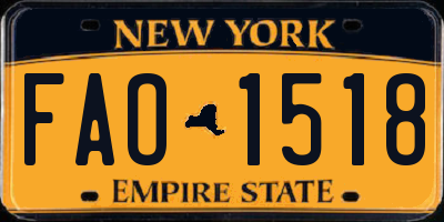 NY license plate FAO1518