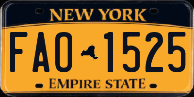 NY license plate FAO1525