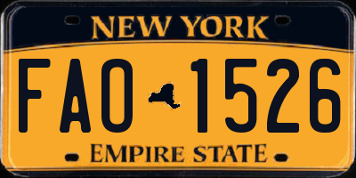 NY license plate FAO1526