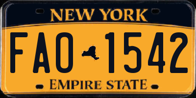 NY license plate FAO1542