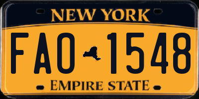 NY license plate FAO1548