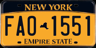 NY license plate FAO1551