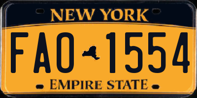 NY license plate FAO1554