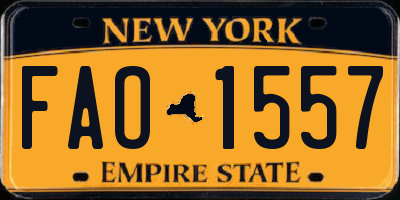 NY license plate FAO1557