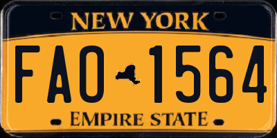 NY license plate FAO1564