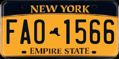 NY license plate FAO1566