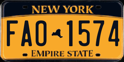 NY license plate FAO1574