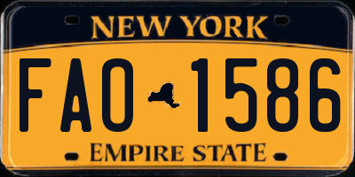 NY license plate FAO1586
