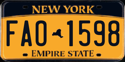 NY license plate FAO1598