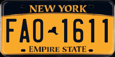 NY license plate FAO1611