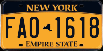 NY license plate FAO1618