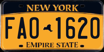 NY license plate FAO1620