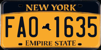 NY license plate FAO1635