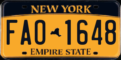 NY license plate FAO1648