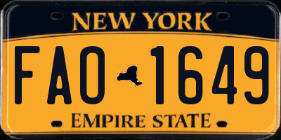 NY license plate FAO1649