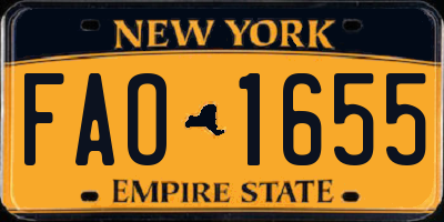 NY license plate FAO1655