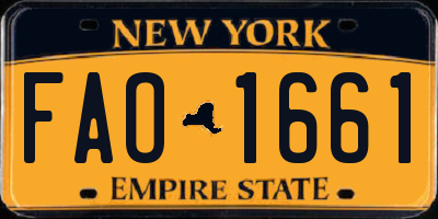 NY license plate FAO1661