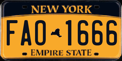 NY license plate FAO1666